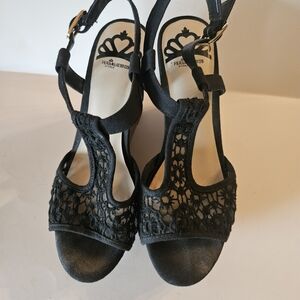 Fergalicious Black Lace Sandals